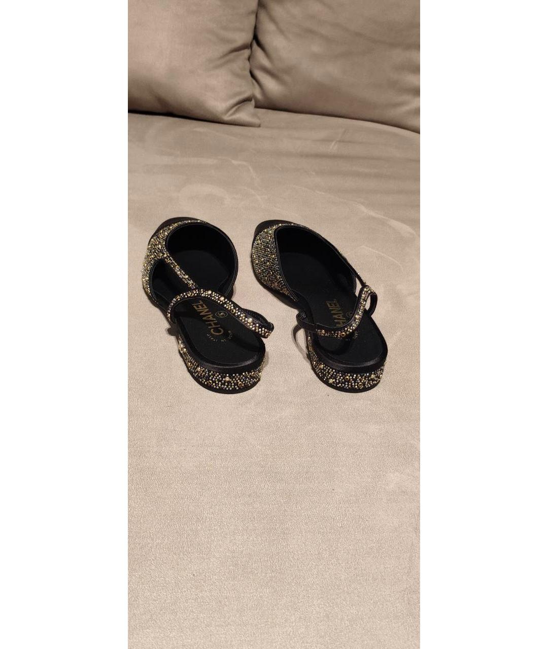 CHANEL Черные кожаные туфли, фото 3