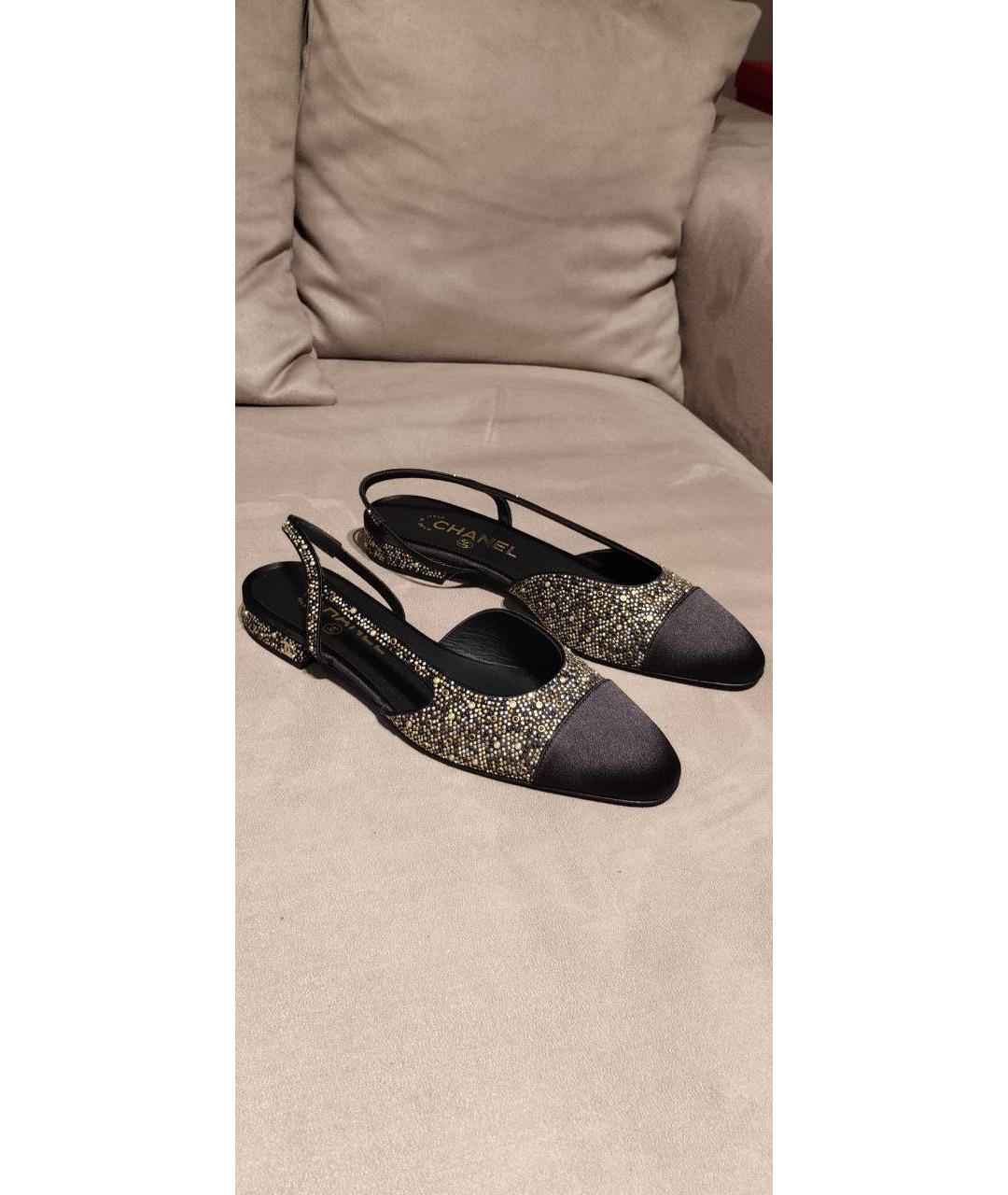 CHANEL Черные кожаные туфли, фото 4