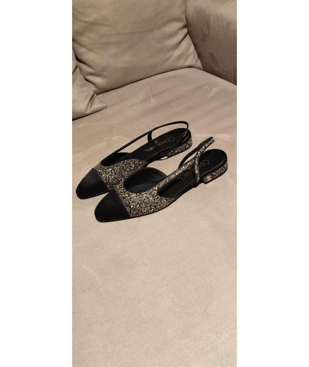 CHANEL Черные кожаные туфли, фото 6