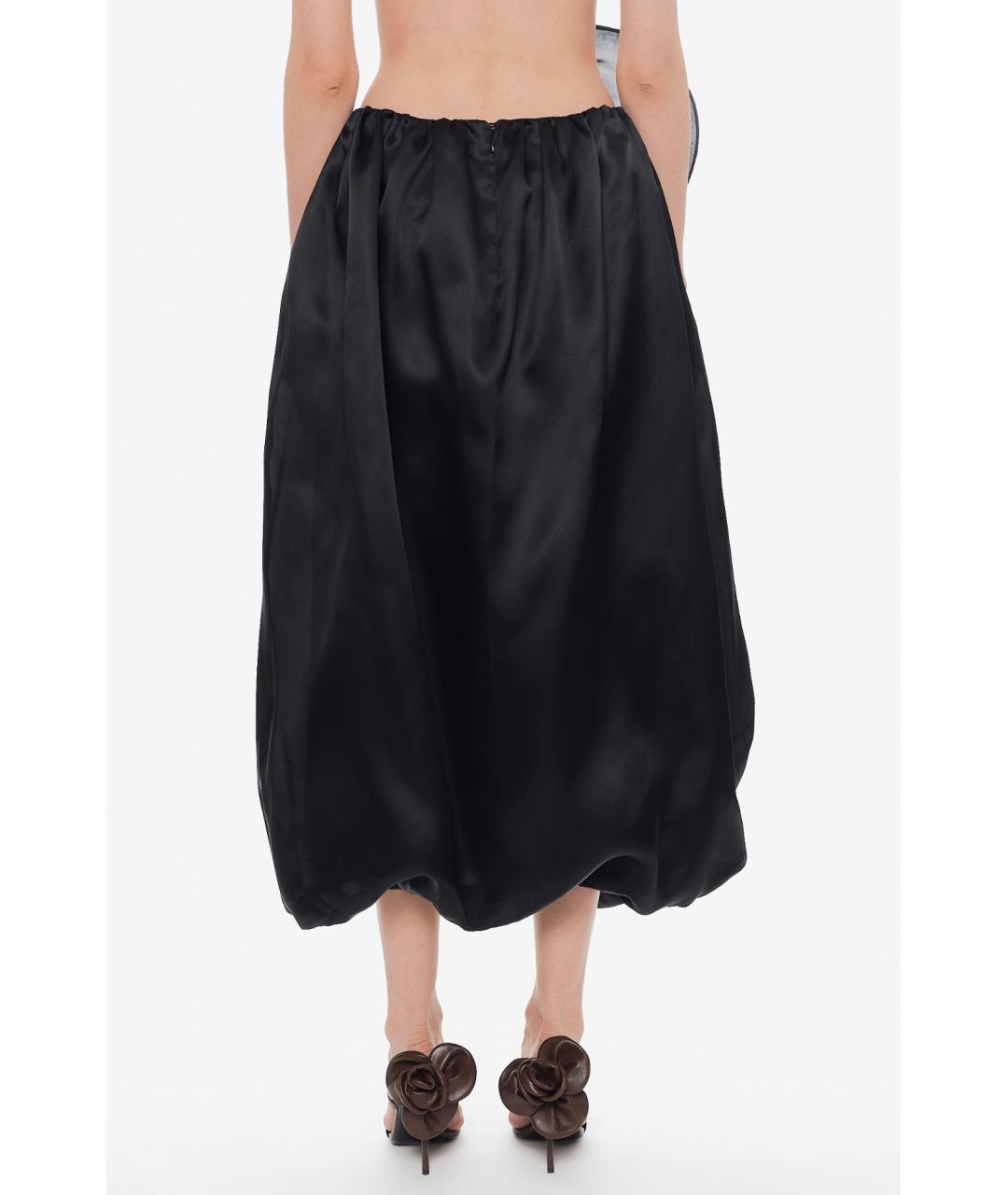 MAGDA BUTRYM Черная шелковая юбка миди, фото 5