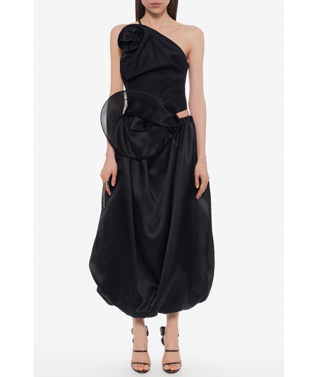 MAGDA BUTRYM Черная шелковая юбка миди, фото 2