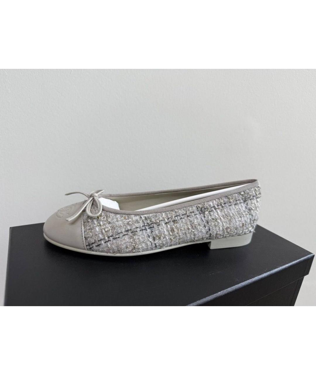 CHANEL Серые кожаные балетки, фото 7