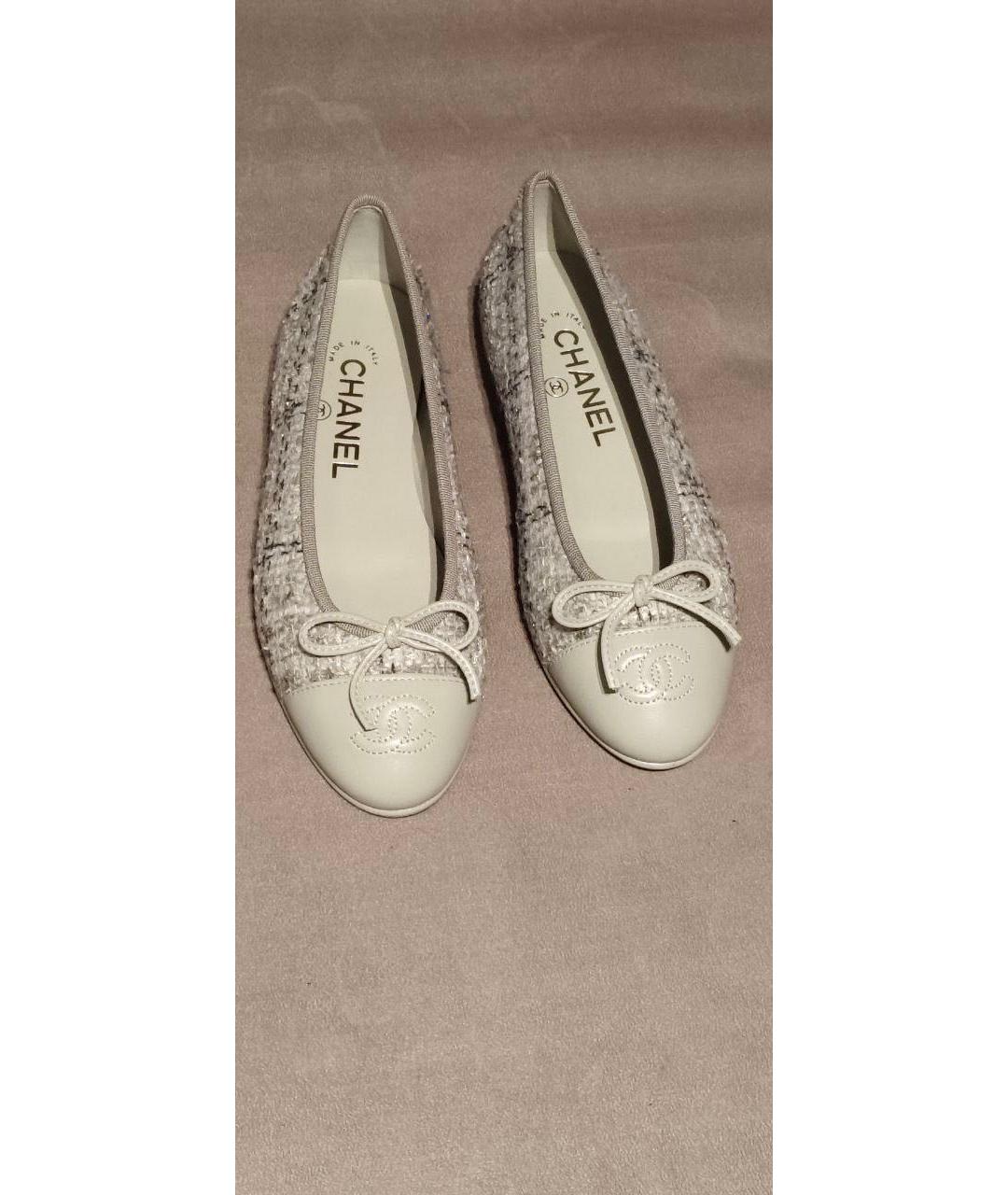 CHANEL Серые кожаные балетки, фото 2