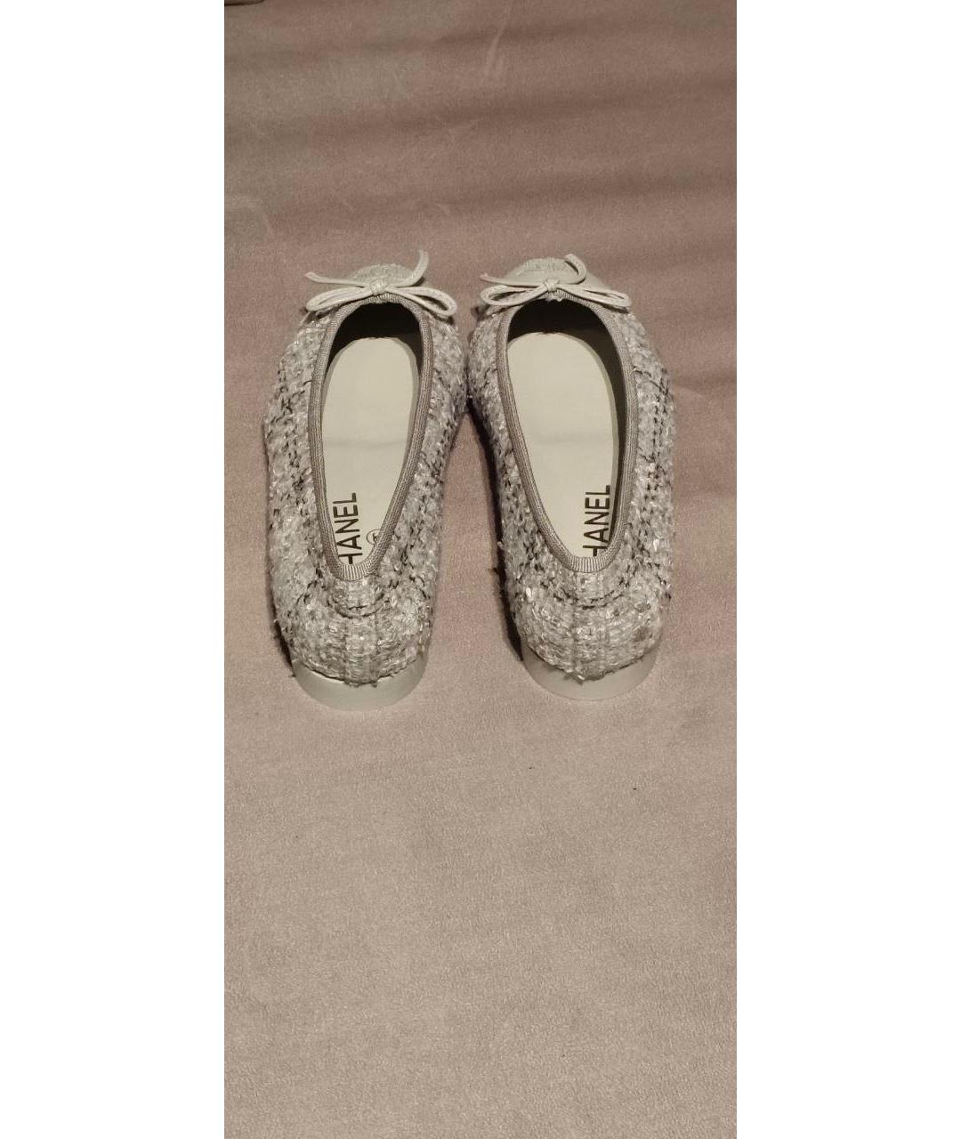 CHANEL Серые кожаные балетки, фото 6
