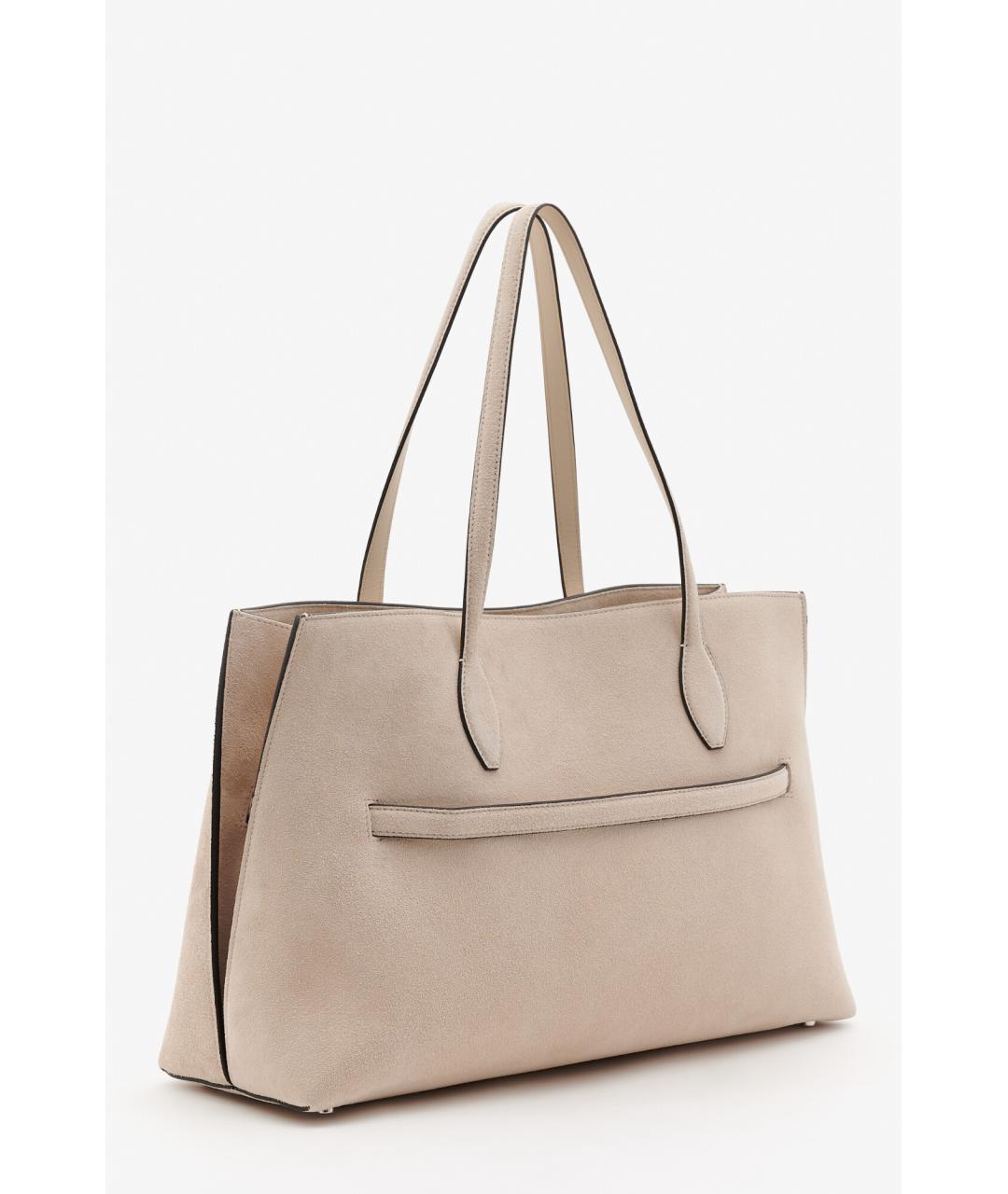 TOTEME Бежевая замшевая сумка тоут, фото 3