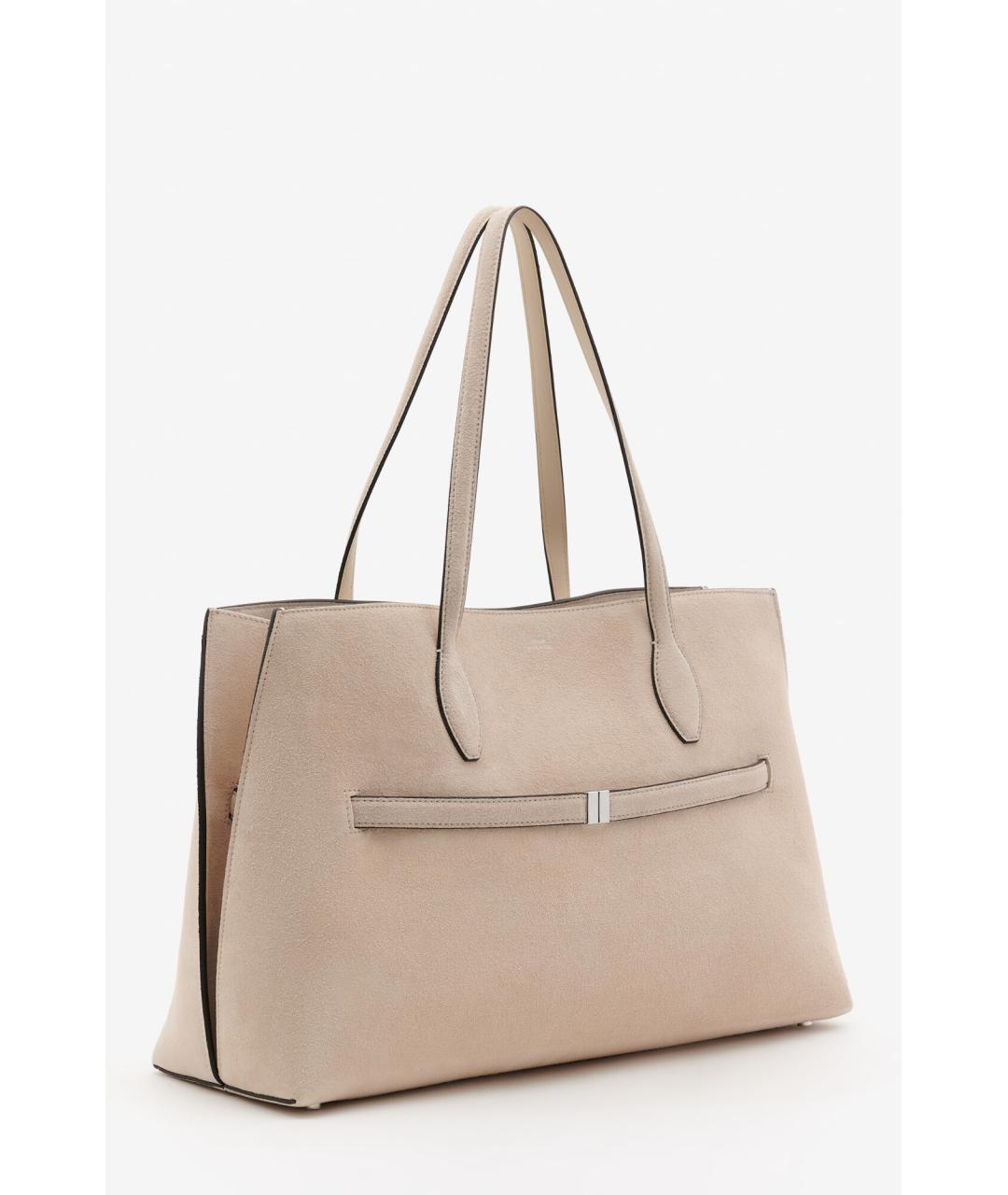 TOTEME Бежевая замшевая сумка тоут, фото 2