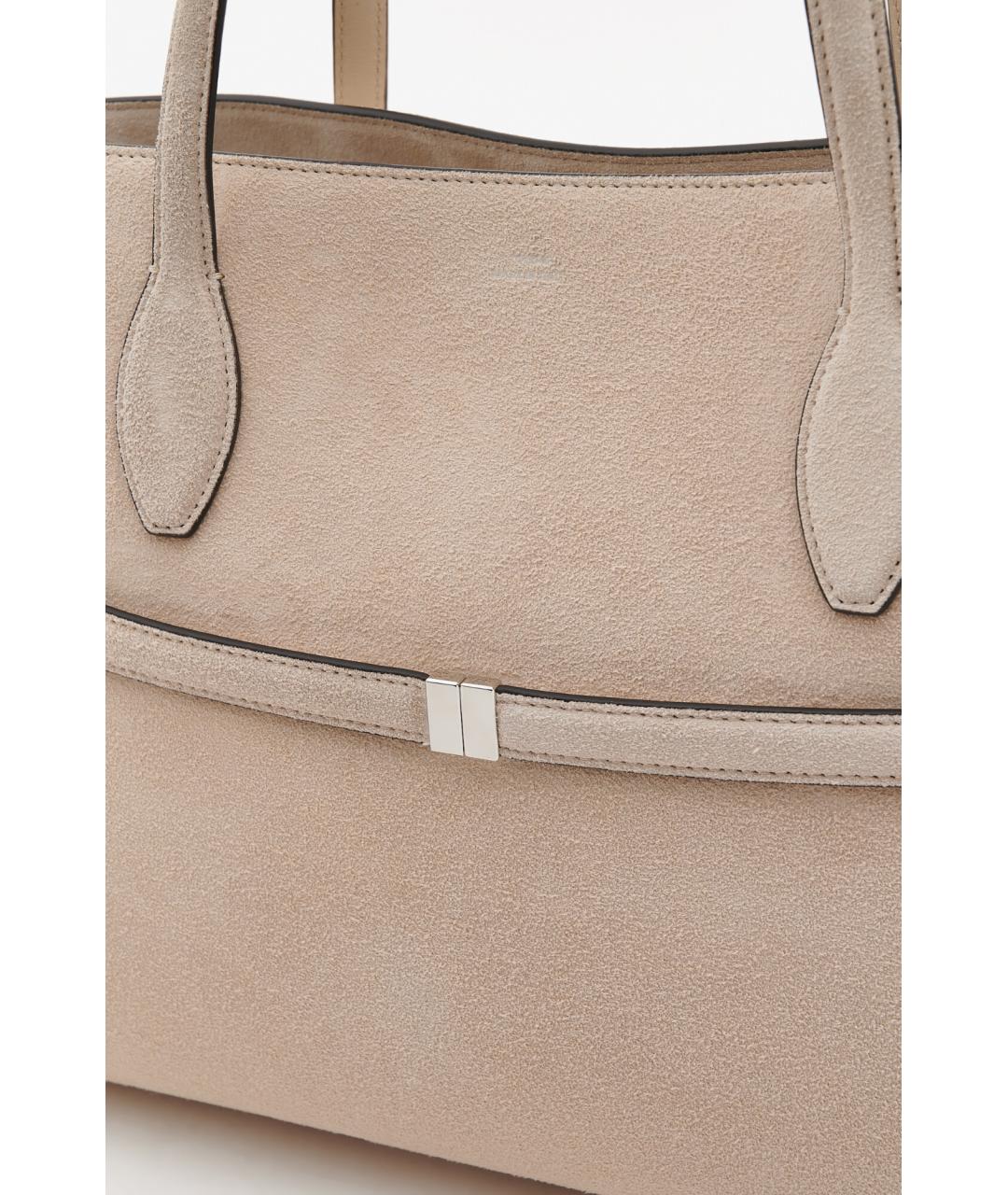 TOTEME Бежевая замшевая сумка тоут, фото 5