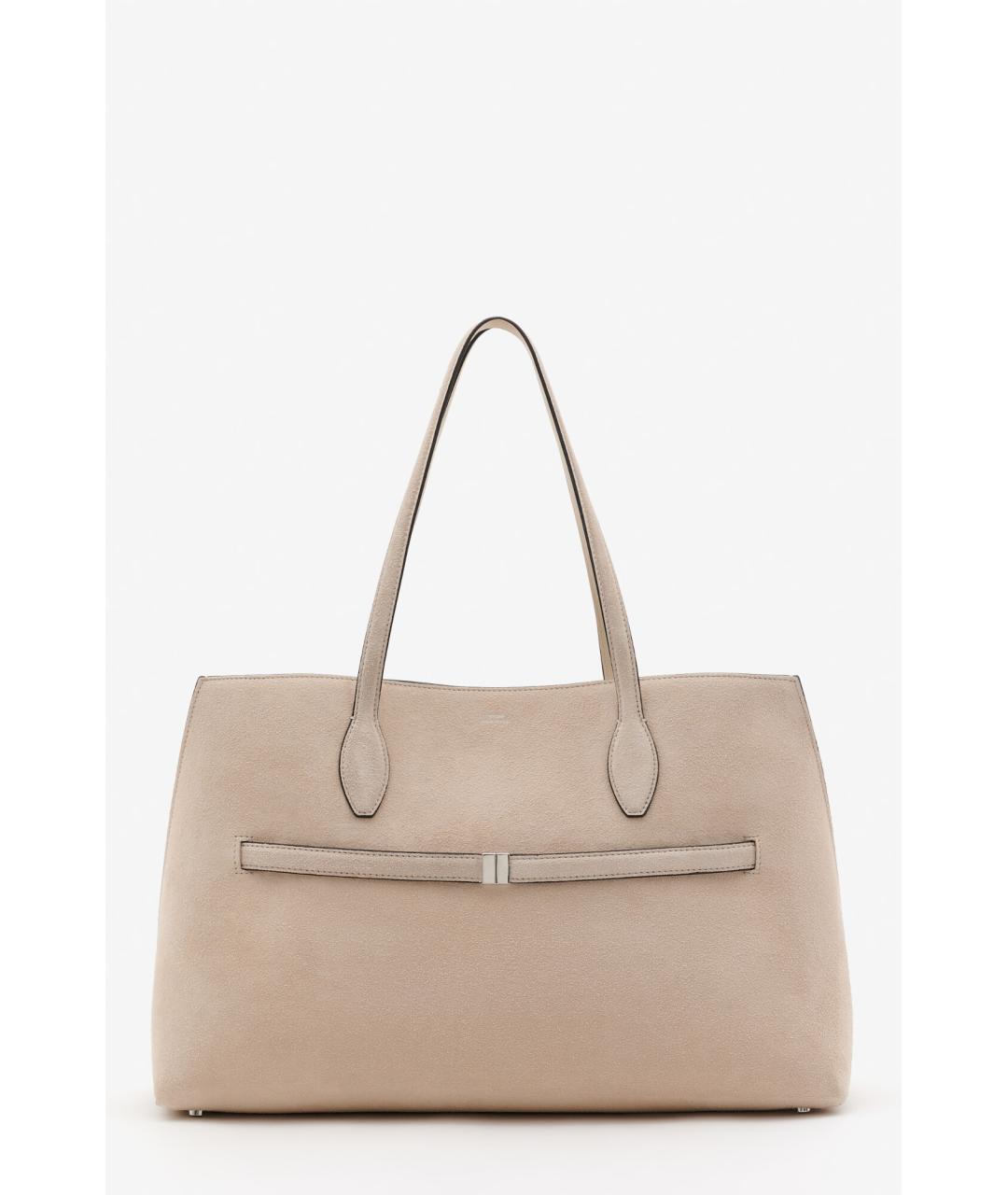 TOTEME Бежевая замшевая сумка тоут, фото 7