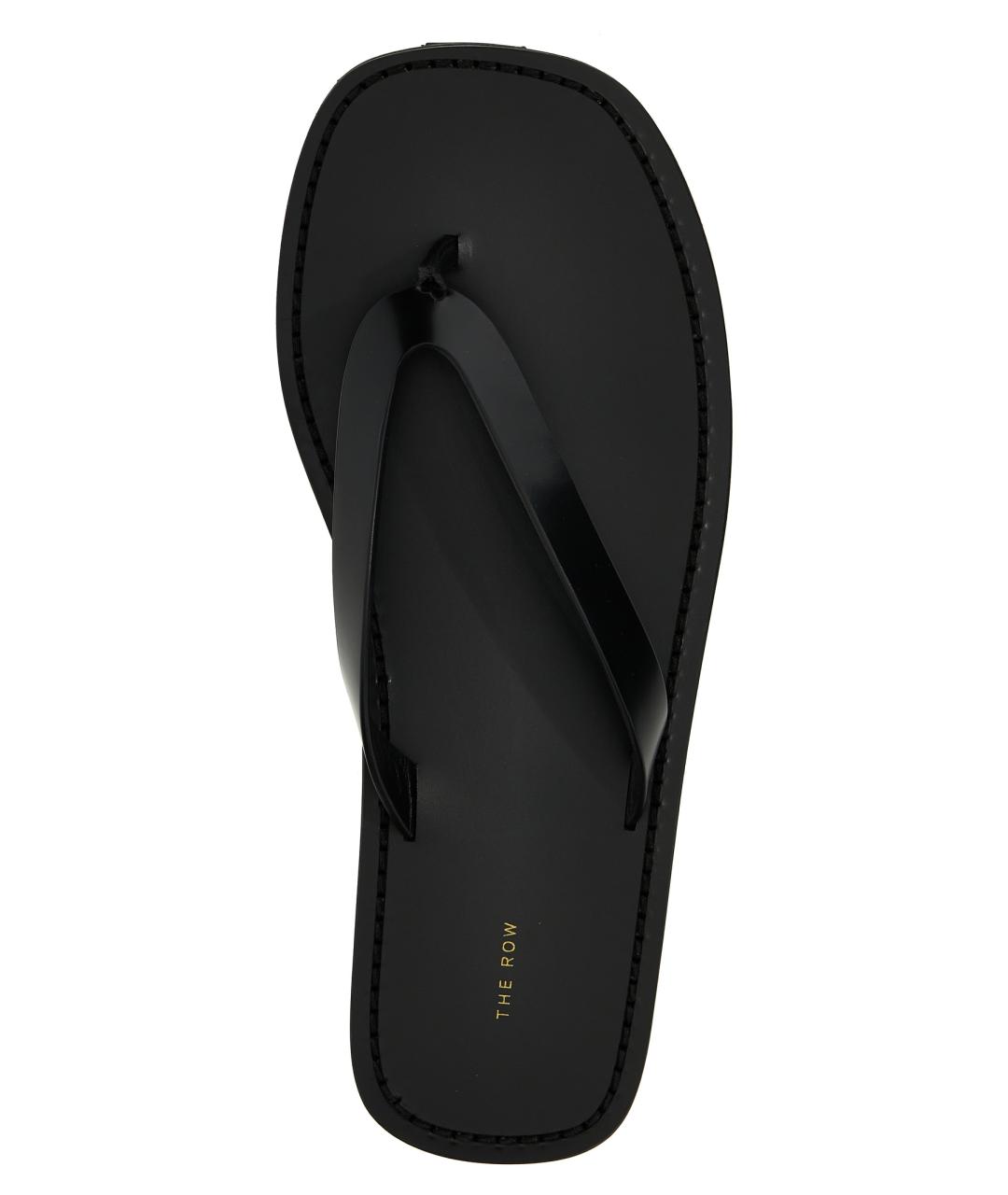 THE ROW Черные кожаные шлепанцы, фото 4