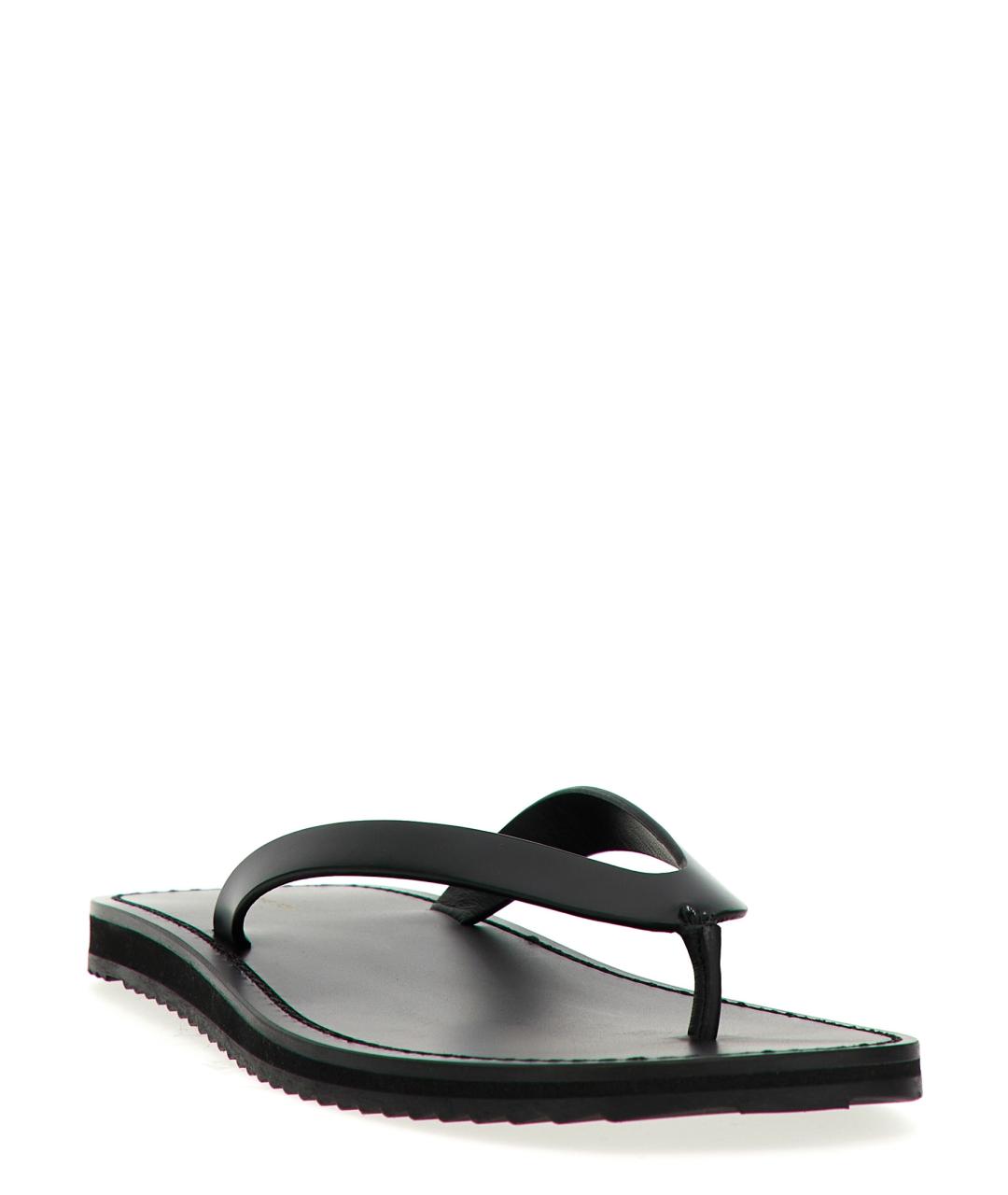 THE ROW Черные кожаные шлепанцы, фото 2