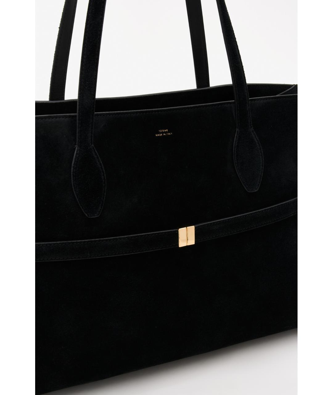 TOTEME Черная замшевая сумка тоут, фото 5