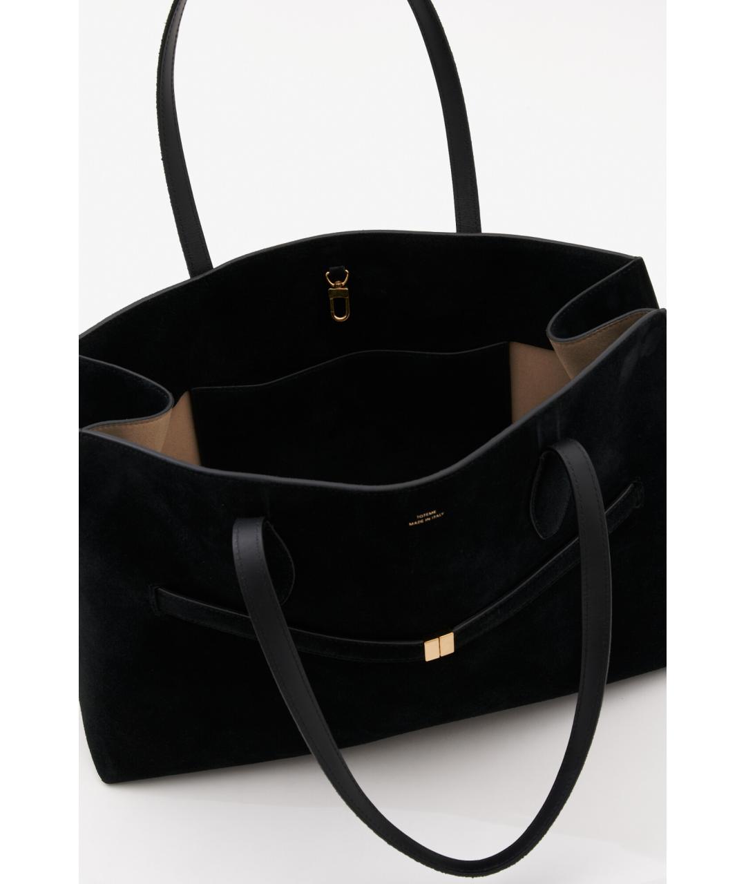 TOTEME Черная замшевая сумка тоут, фото 4