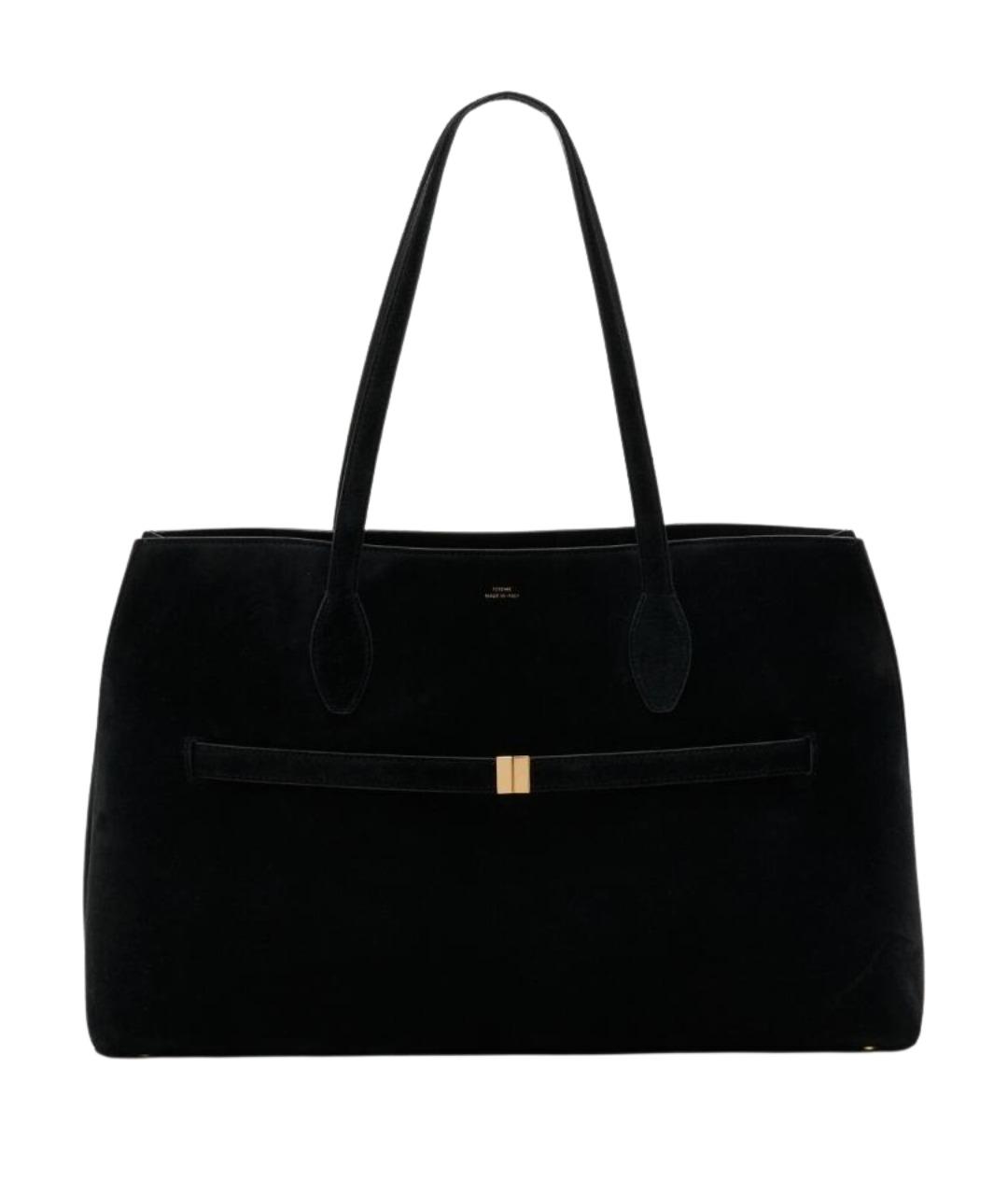 TOTEME Черная замшевая сумка тоут, фото 1
