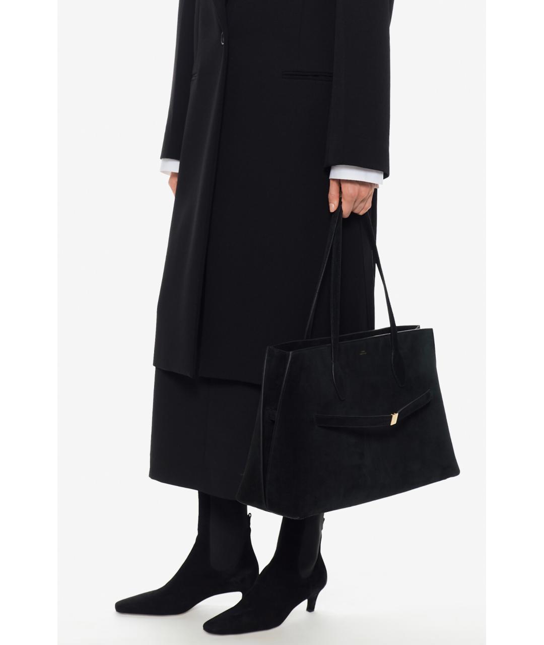 TOTEME Черная замшевая сумка тоут, фото 6