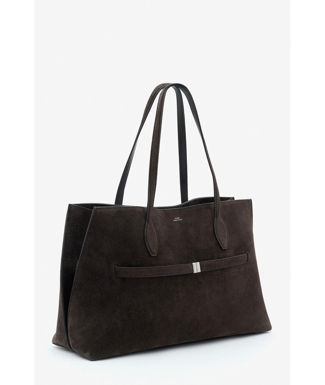 TOTEME Коричневая замшевая сумка тоут, фото 2