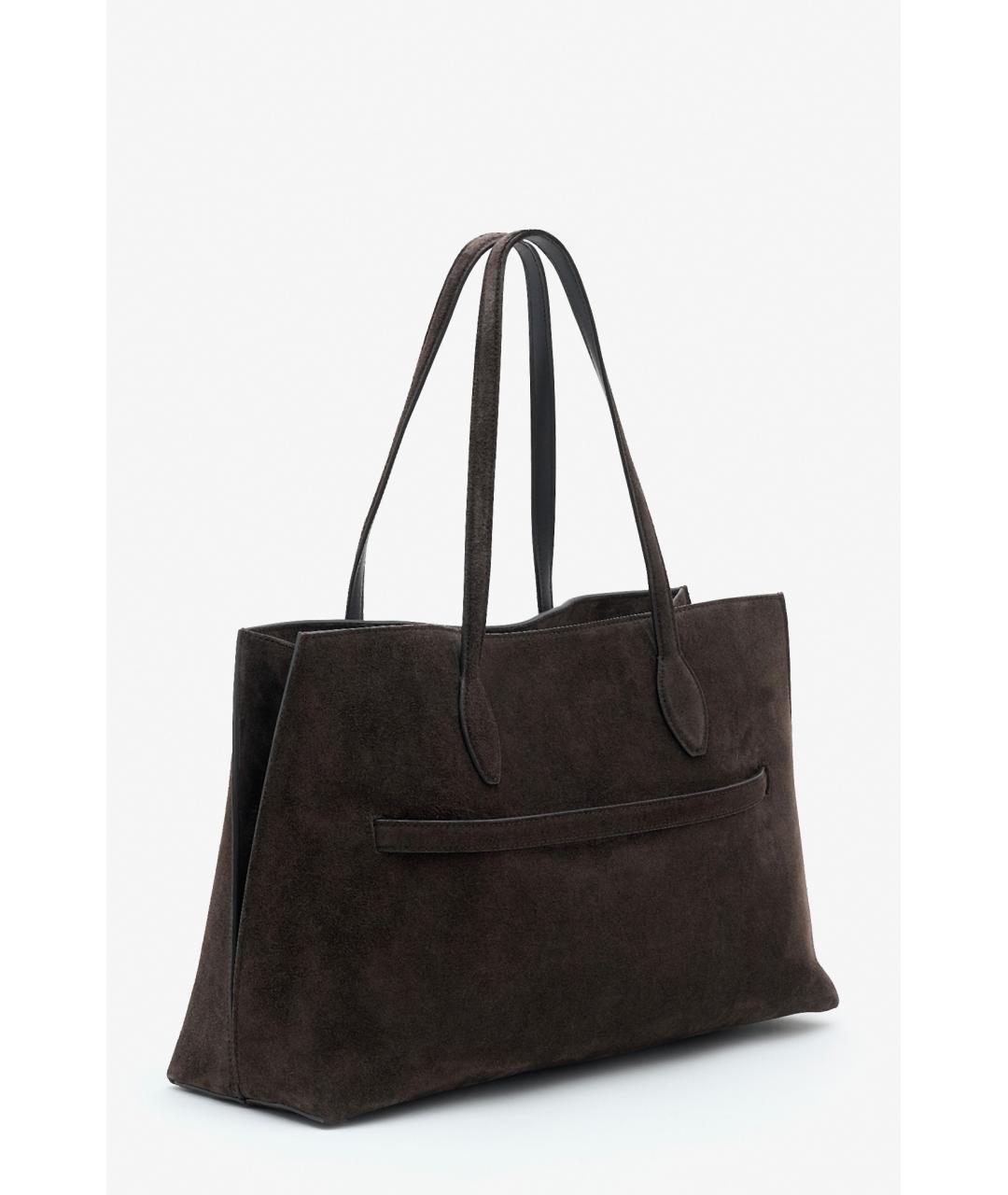 TOTEME Коричневая замшевая сумка тоут, фото 3