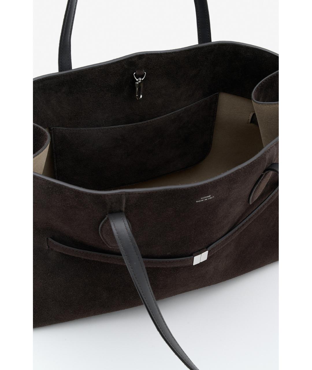 TOTEME Коричневая замшевая сумка тоут, фото 4