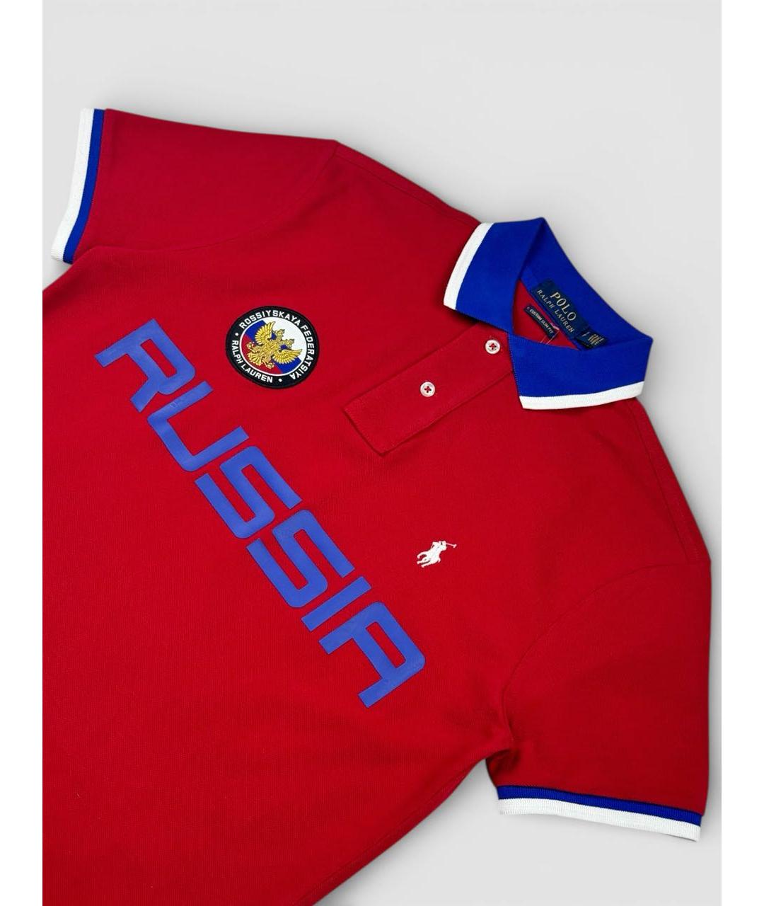 POLO RALPH LAUREN Красное хлопковое поло с коротким рукавом, фото 2