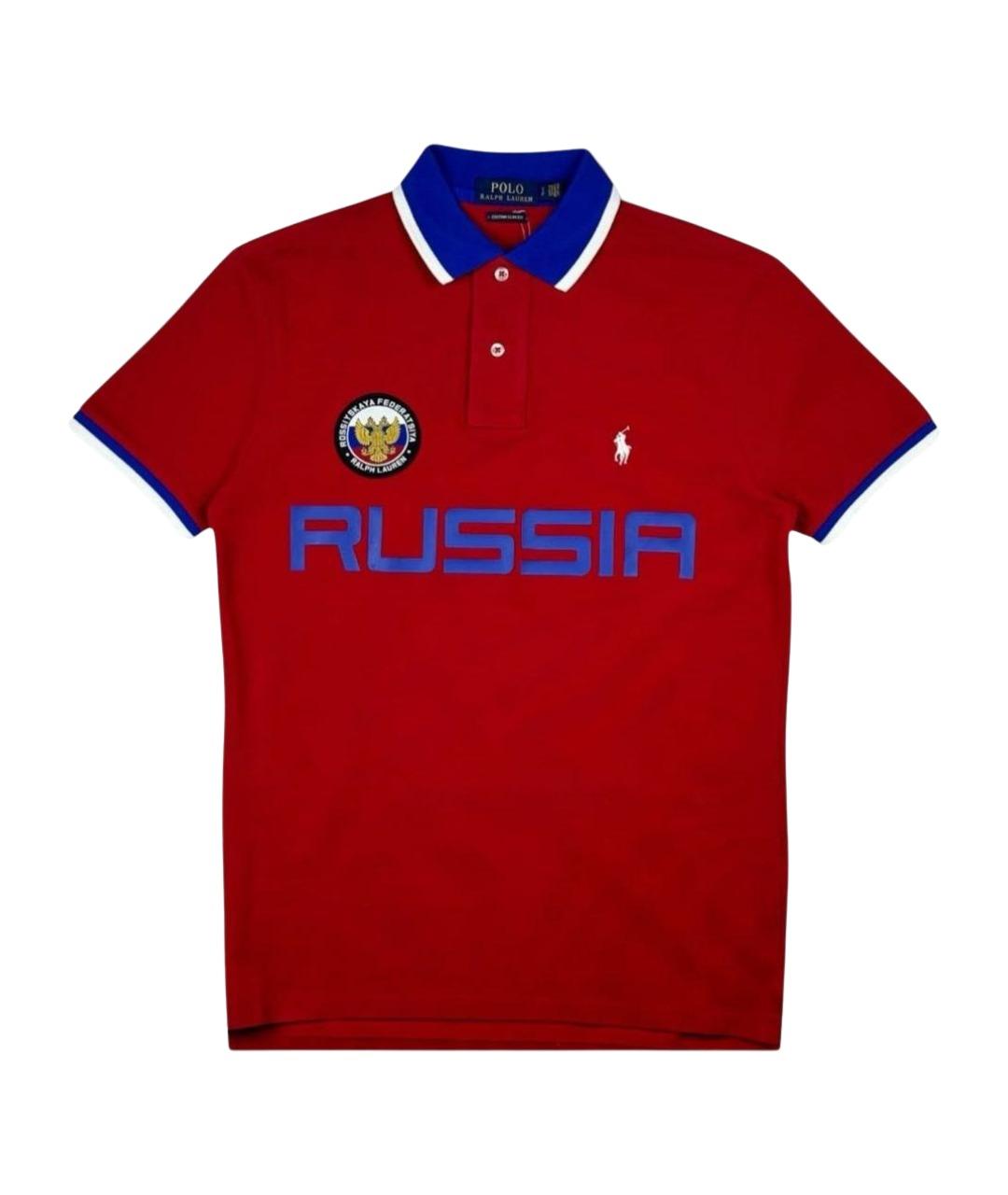 POLO RALPH LAUREN Красное хлопковое поло с коротким рукавом, фото 1