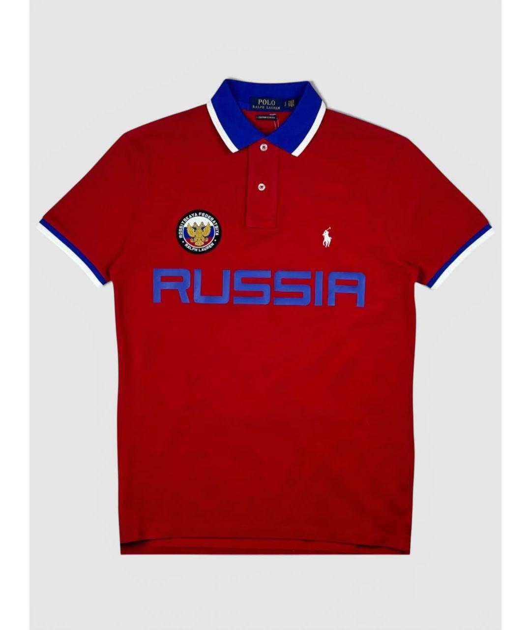 POLO RALPH LAUREN Красное хлопковое поло с коротким рукавом, фото 5