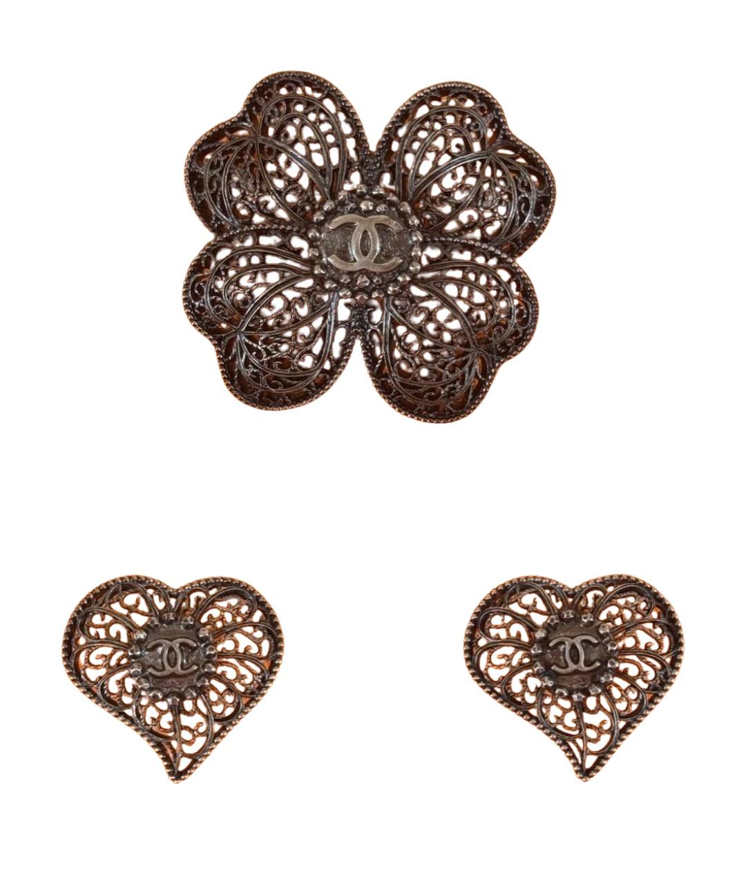 CHANEL Антрацитовый металлический комплект, фото 1