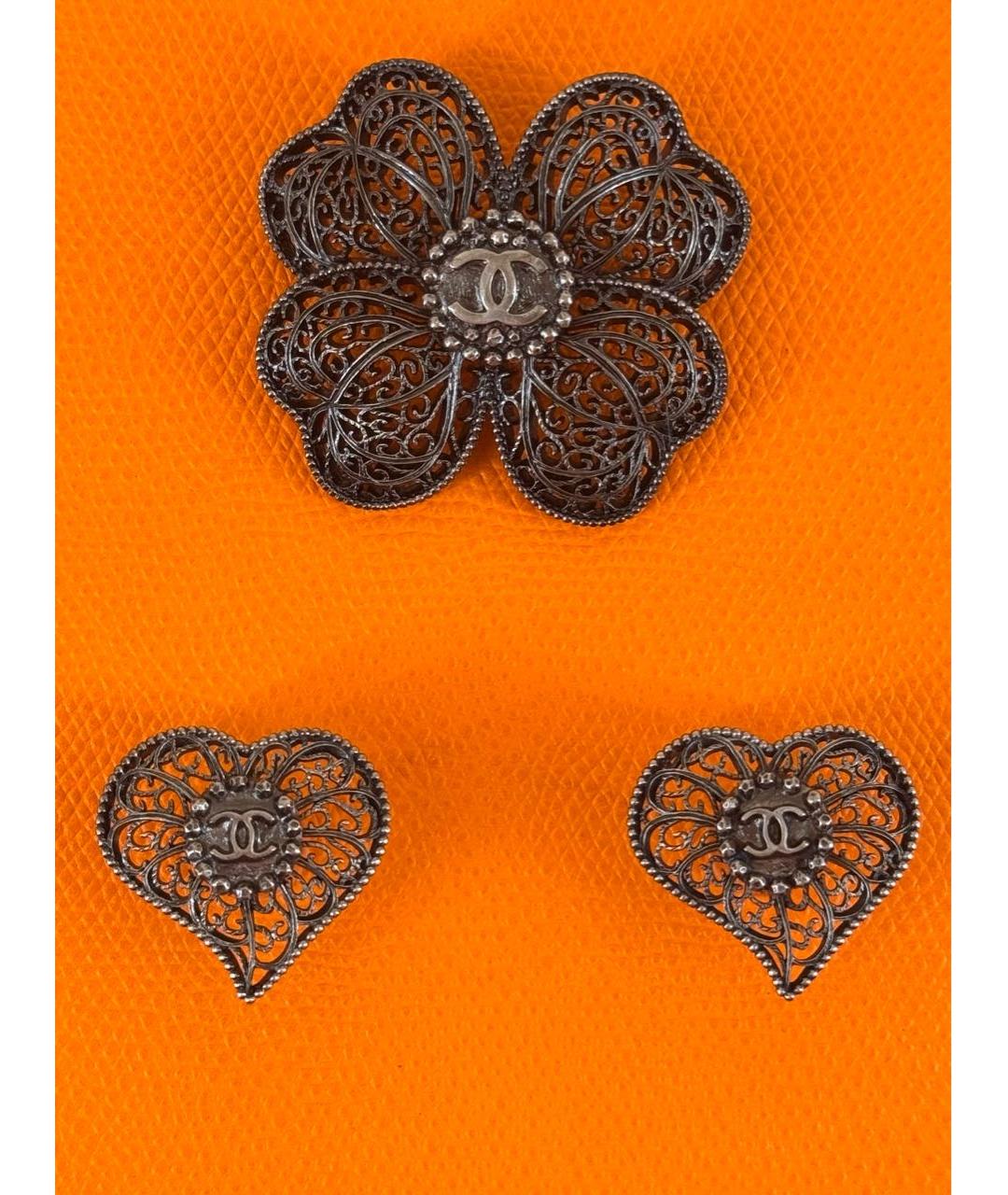 CHANEL Антрацитовый металлический комплект, фото 9