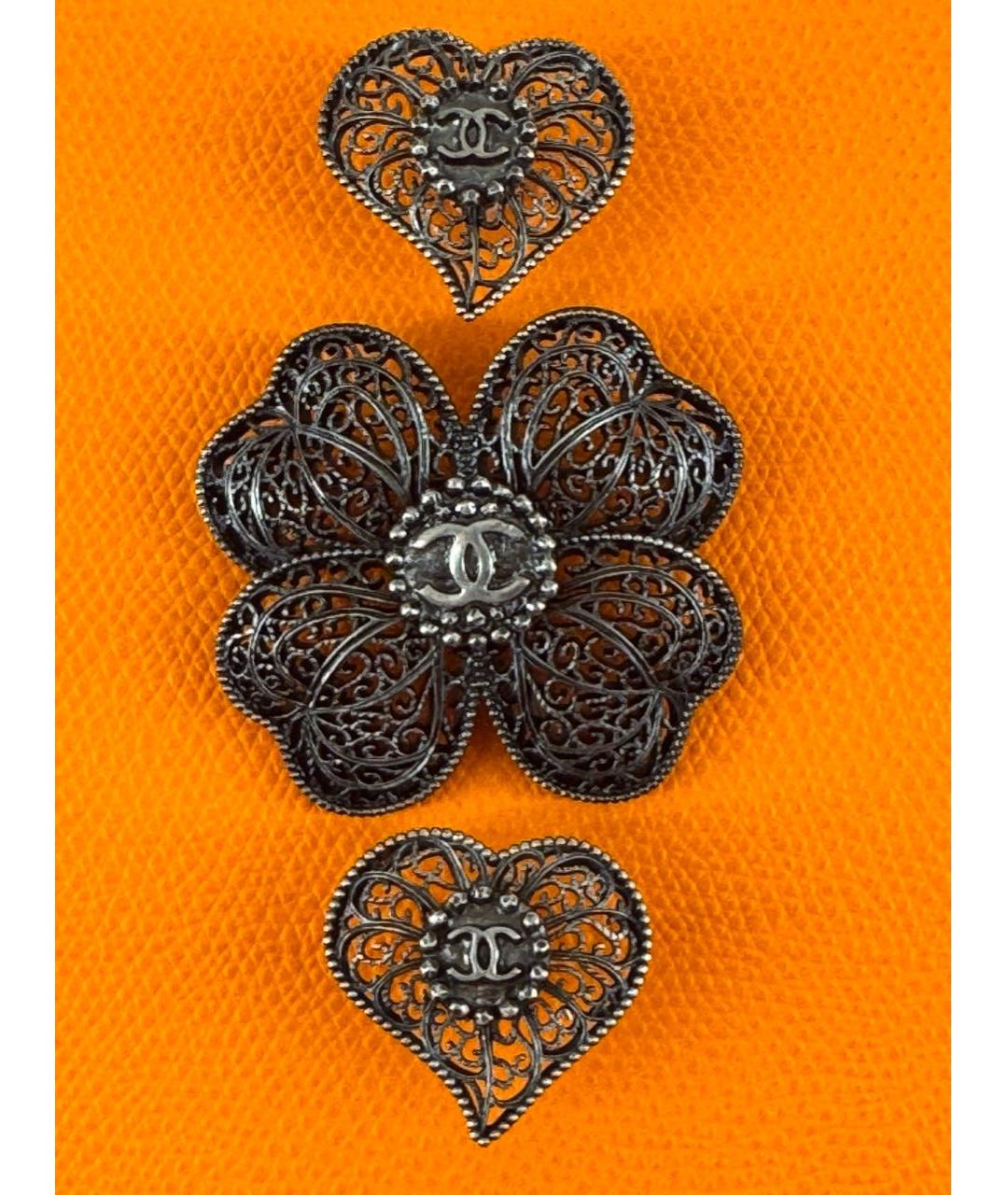 CHANEL Антрацитовый металлический комплект, фото 2