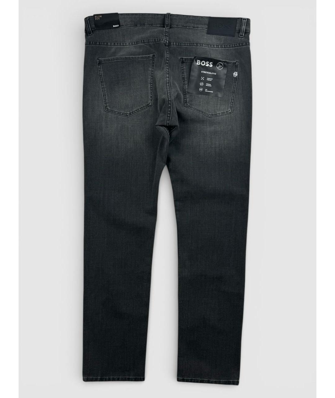 HUGO BOSS Черные хлопко-эластановые джинсы скинни, фото 3