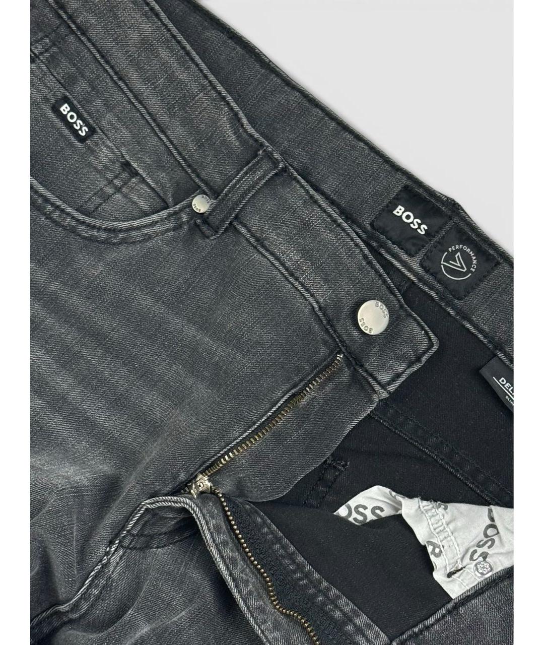 HUGO BOSS Черные хлопко-эластановые джинсы скинни, фото 5