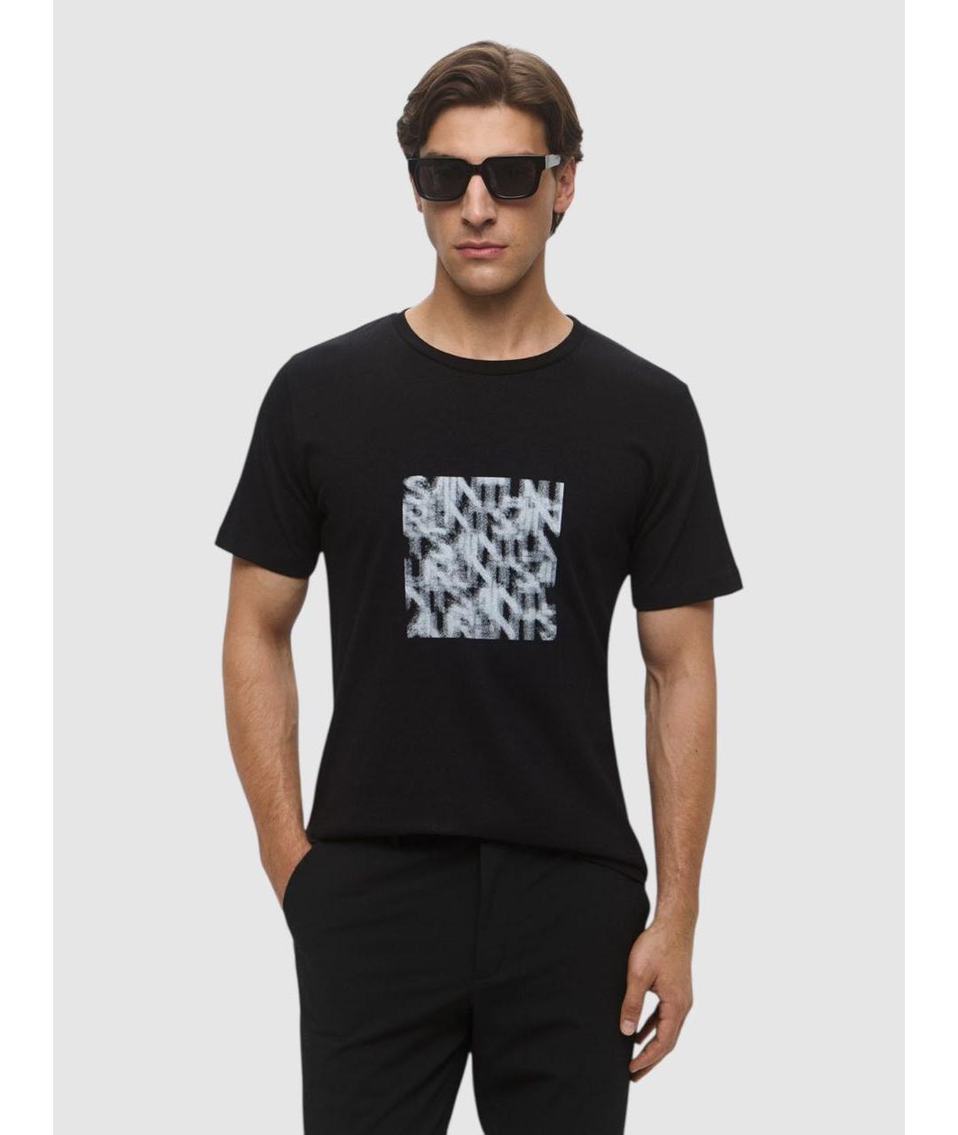 SAINT LAURENT Черная хлопковая футболка, фото 5