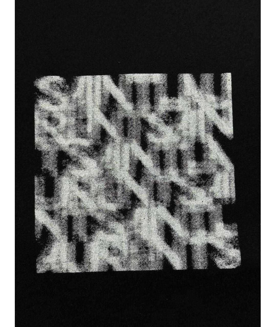 SAINT LAURENT Черная хлопковая футболка, фото 4