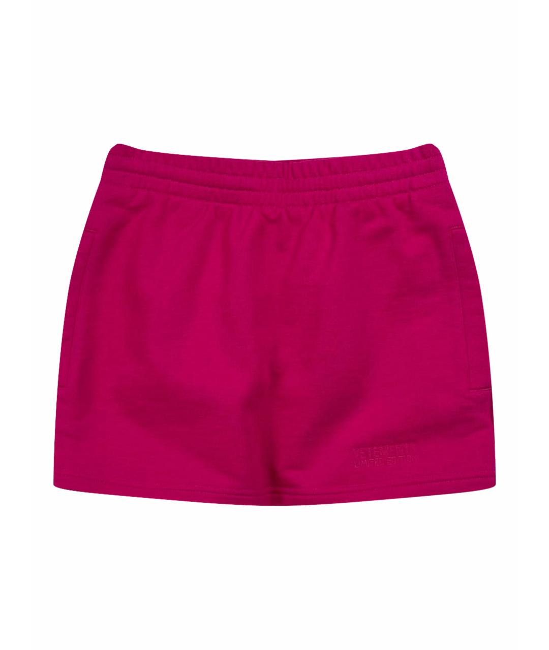 VETEMENTS Коралловая хлопковая юбка мини, фото 1