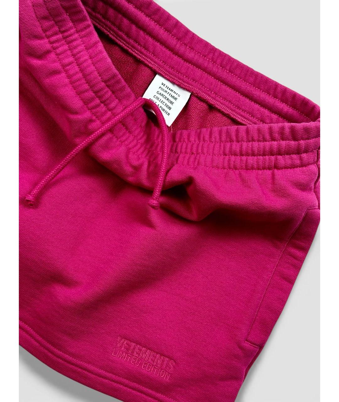 VETEMENTS Коралловая хлопковая юбка мини, фото 3