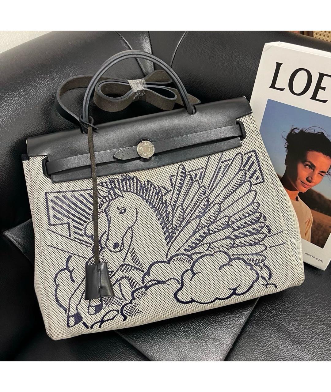 HERMES Черная деним сумка через плечо, фото 10