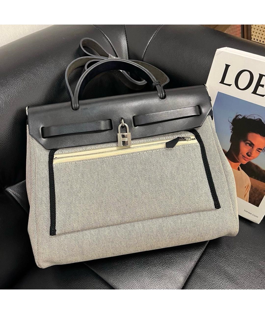 HERMES Черная деним сумка через плечо, фото 2