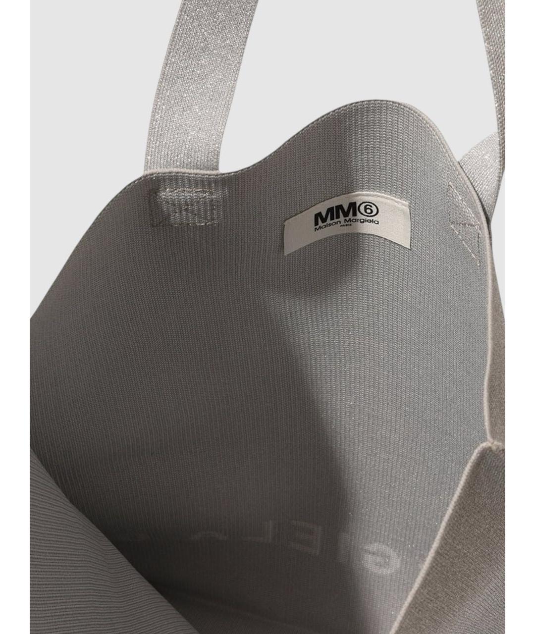 MM6 MAISON MARGIELA Серебряная сумка тоут, фото 4