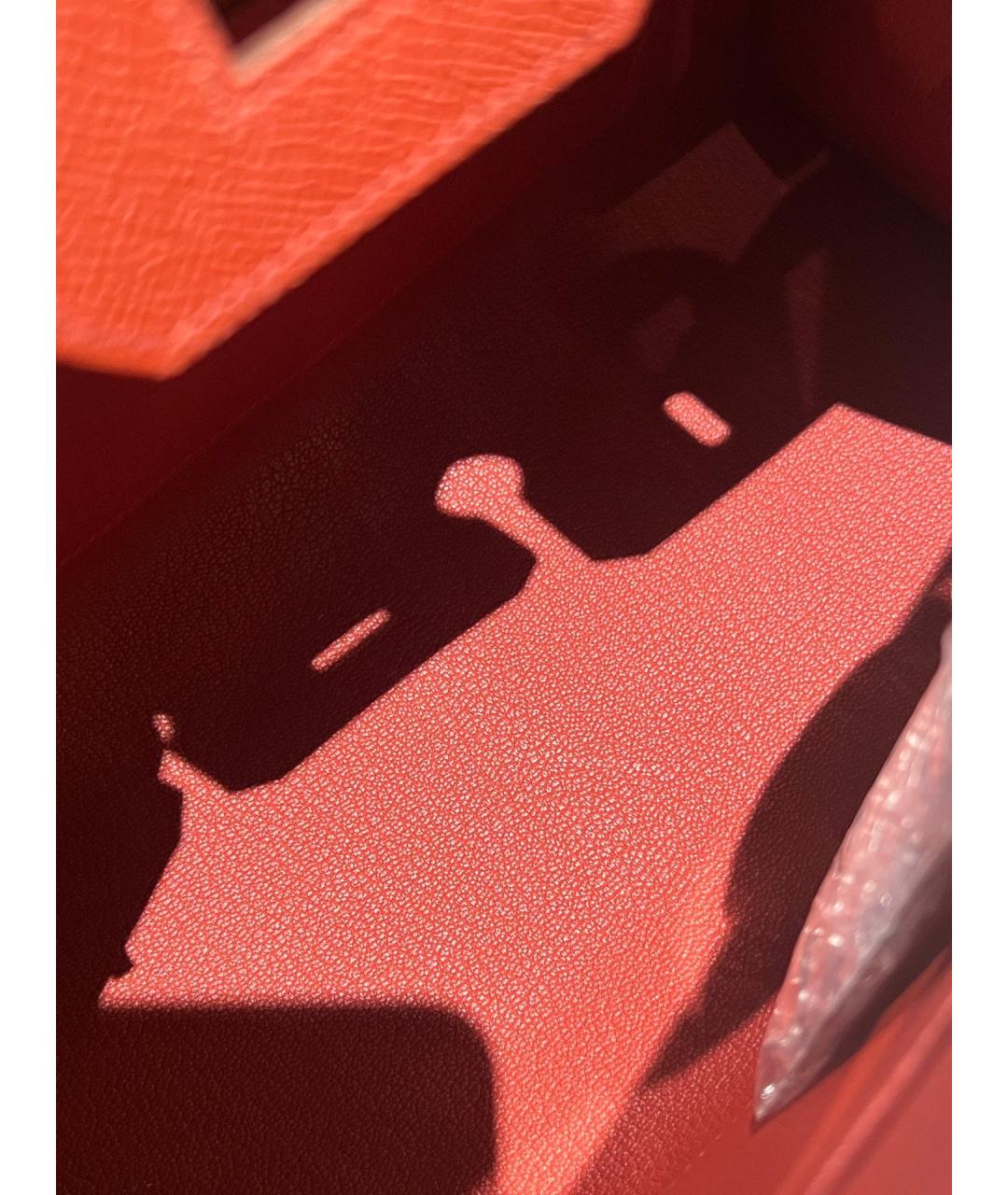 HERMES Красная кожаная сумка с короткими ручками, фото 9