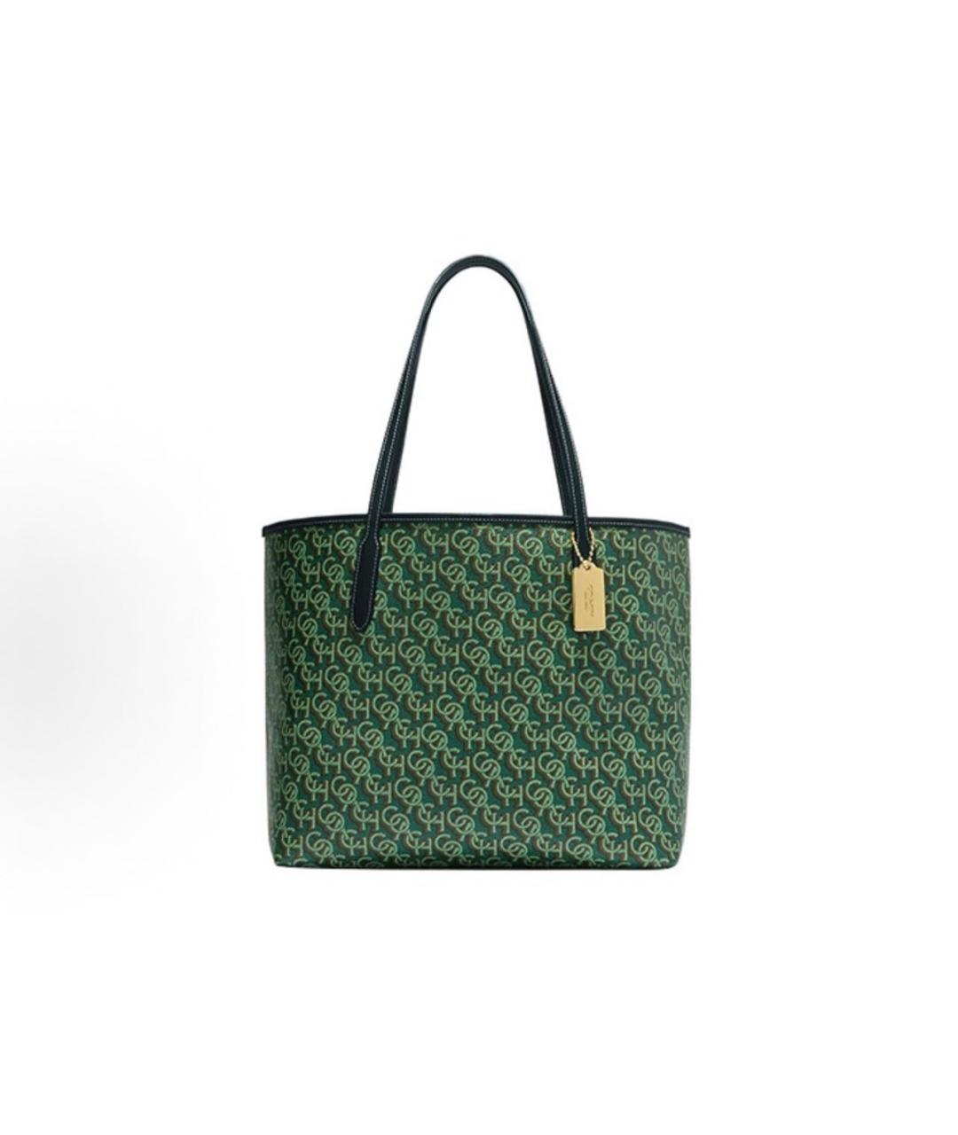 COACH Зеленая сумка тоут, фото 6