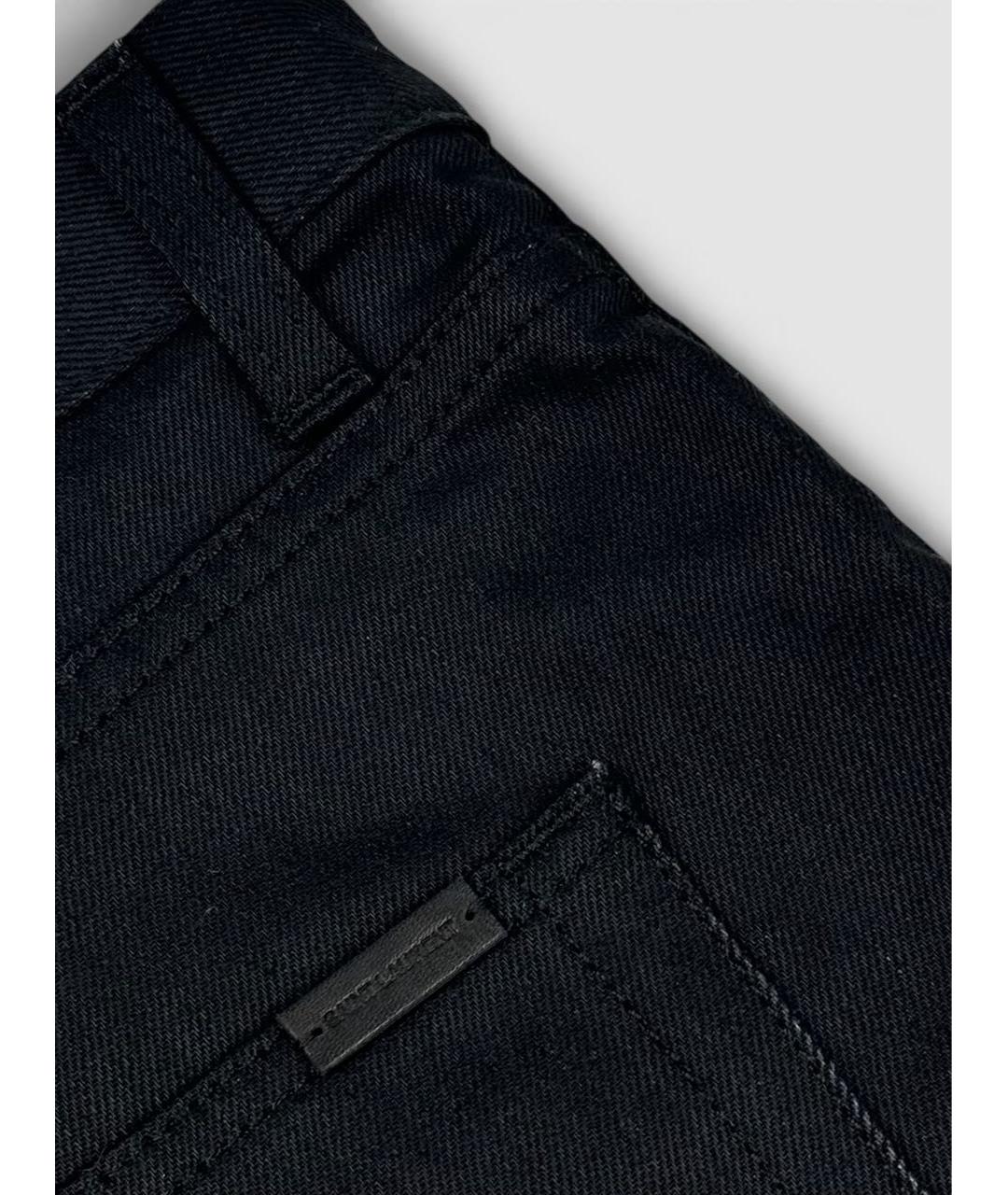 SAINT LAURENT Черные хлопко-эластановые шорты, фото 3