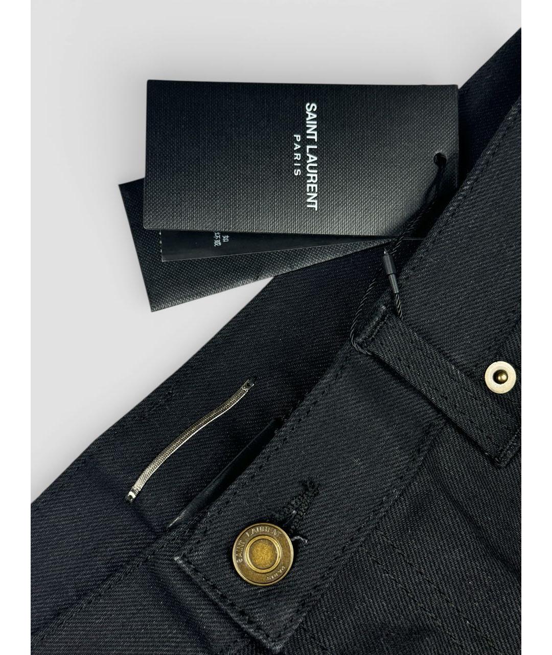 SAINT LAURENT Черные хлопко-эластановые шорты, фото 5