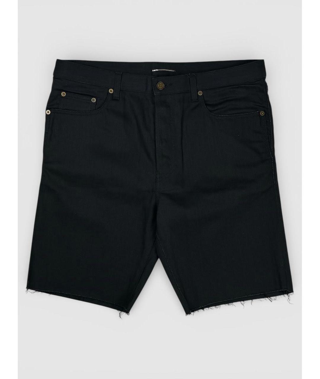 SAINT LAURENT Черные хлопко-эластановые шорты, фото 6