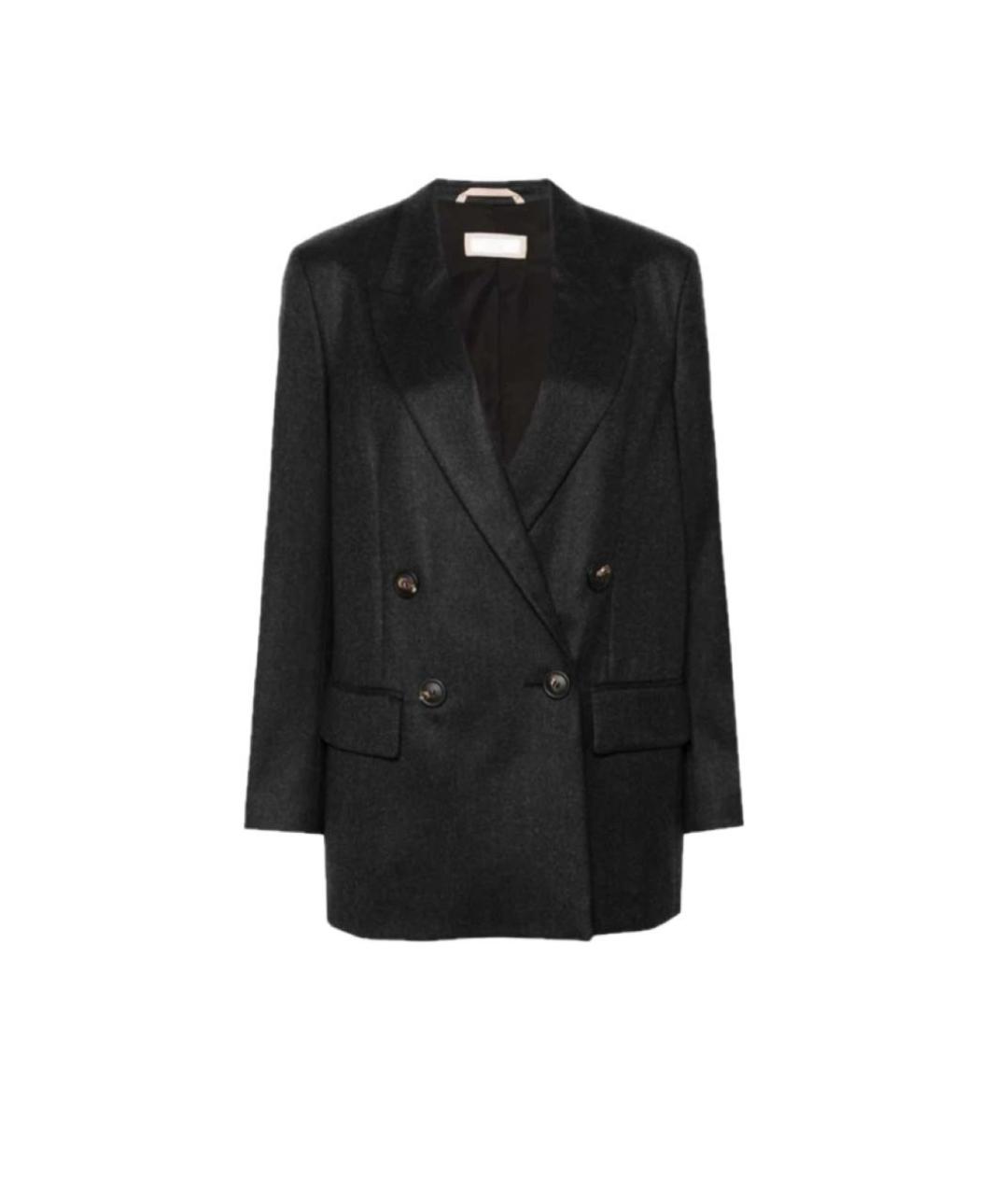 PESERICO Антрацитовый шерстяной жакет/пиджак, фото 8