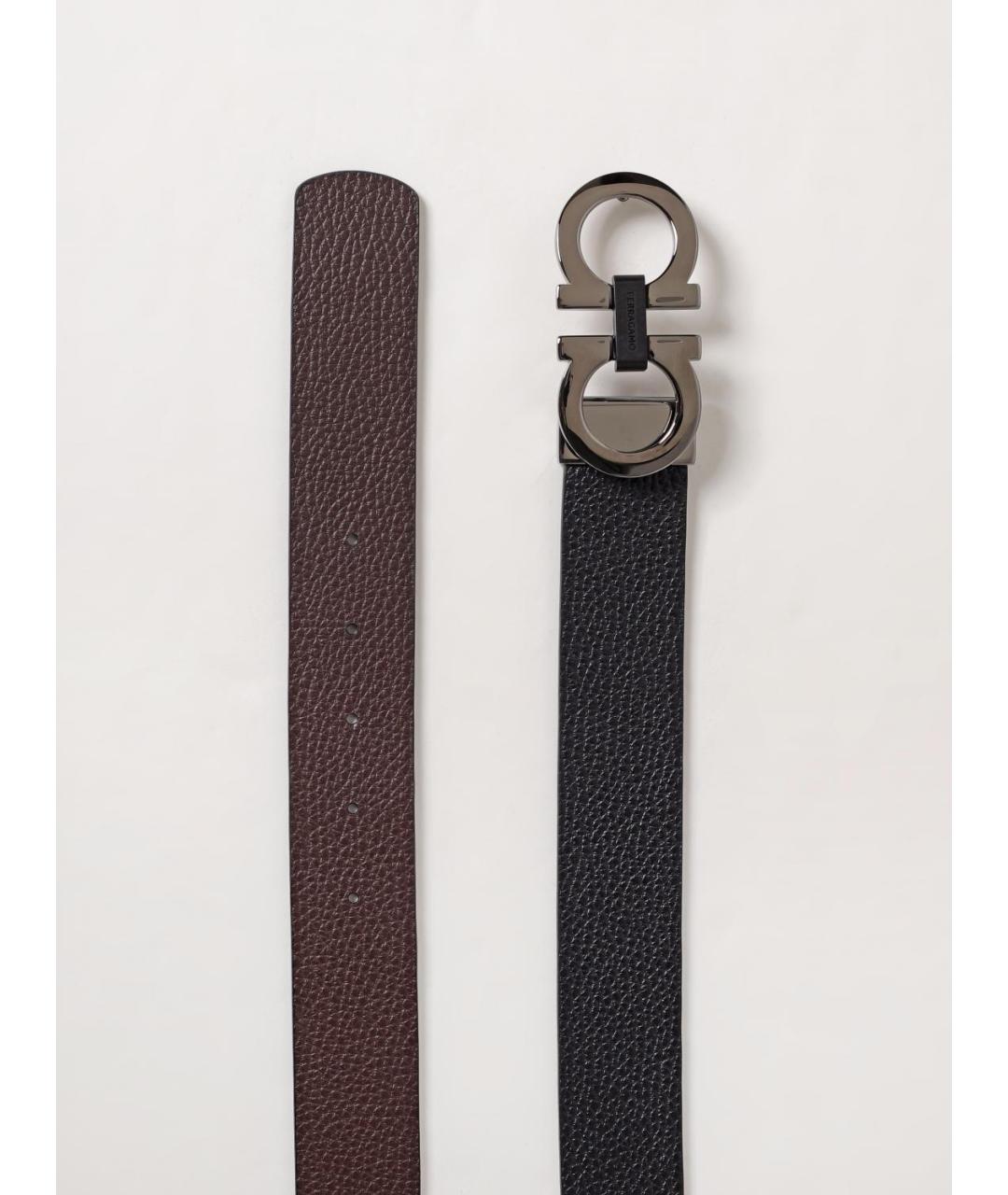 FERRAGAMO Черный кожаный ремень, фото 2