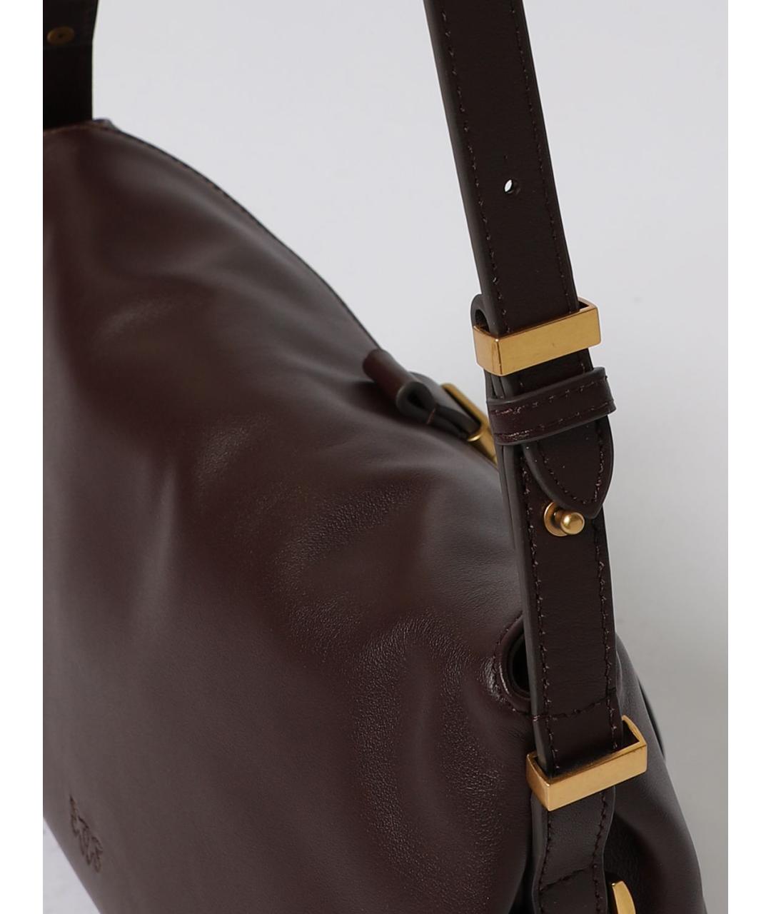 PINKO Коричневая кожаная сумка через плечо, фото 3