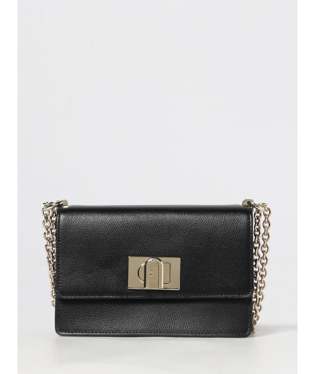 FURLA Черная кожаная сумка через плечо, фото 4