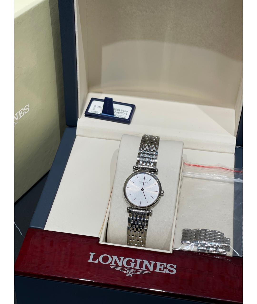 LONGINES Белые металлические часы, фото 8