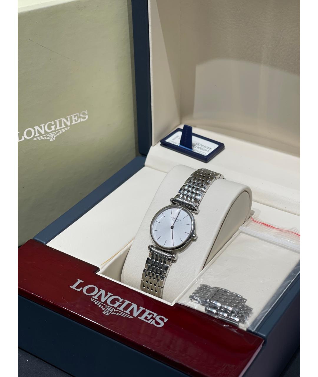 LONGINES Белые металлические часы, фото 3