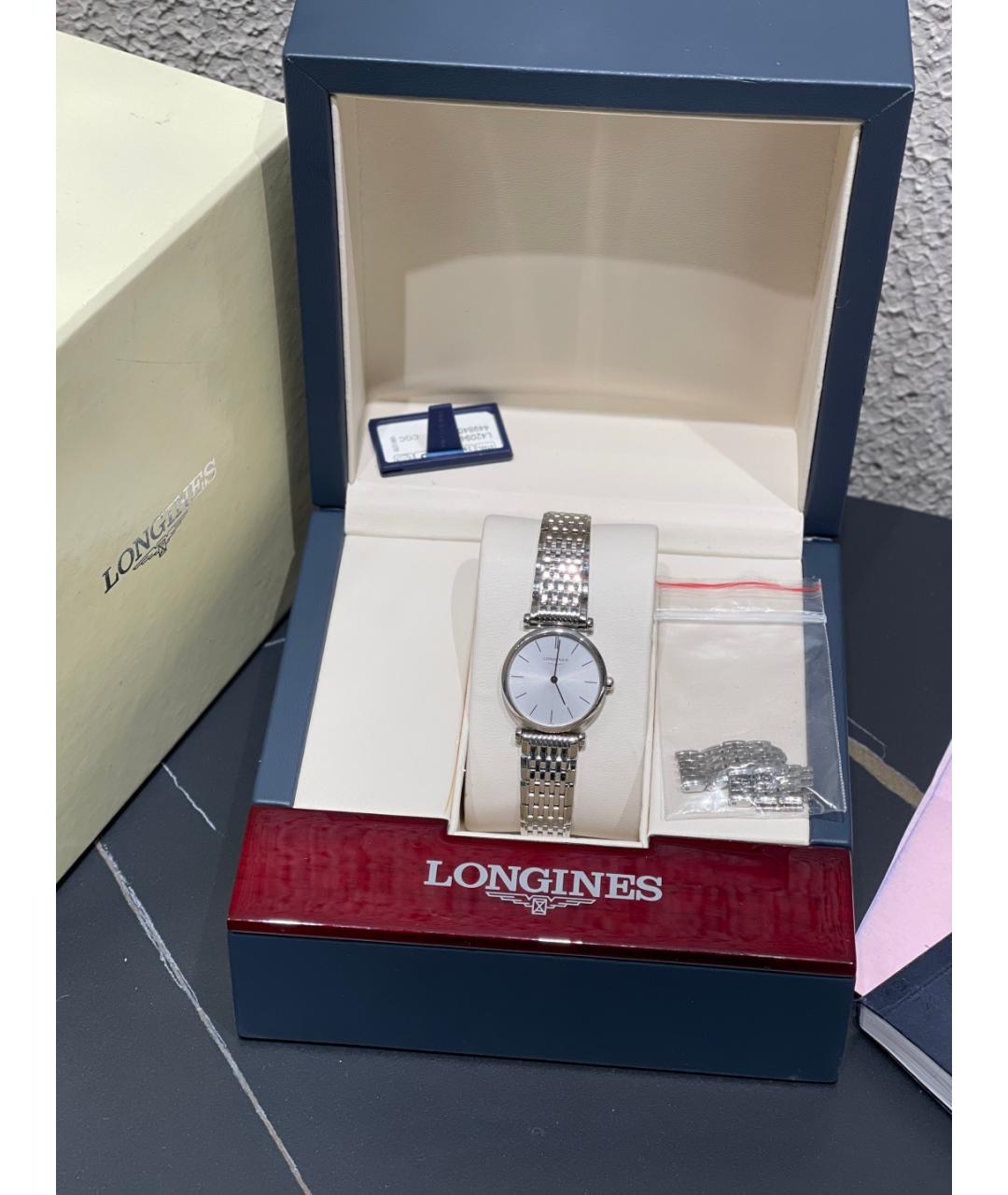 LONGINES Белые металлические часы, фото 5