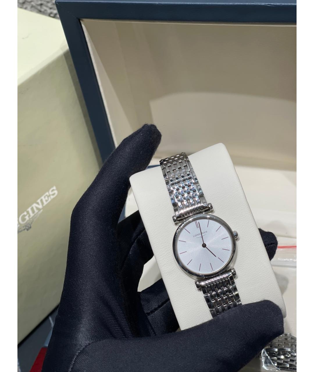 LONGINES Белые металлические часы, фото 6