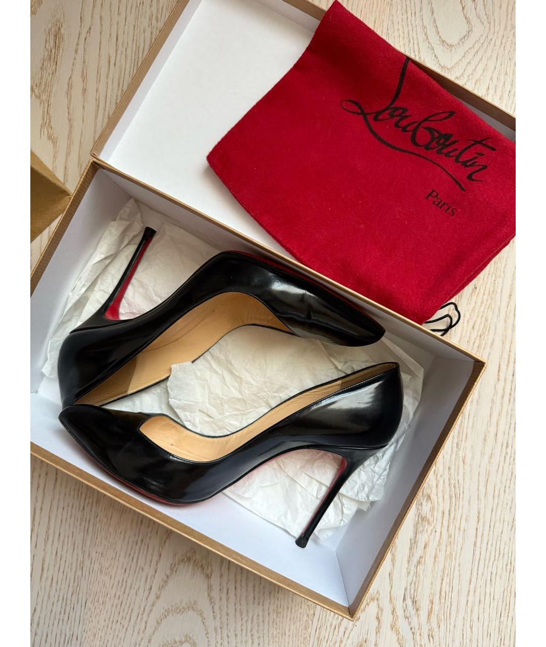 CHRISTIAN LOUBOUTIN Черные туфли из лакированной кожи, фото 2